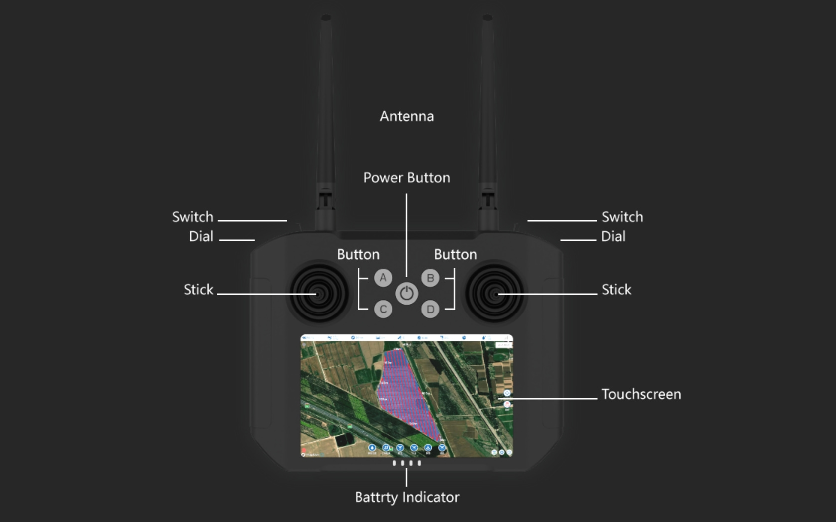 pesticide spraying drone remote controller